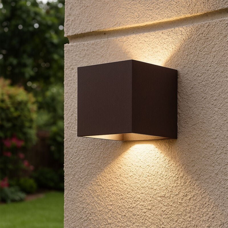 Thumbnail - Außenleuchte Fassadenlampe Wandlampe rost Balkonleuchte Up Down Wandleuchte, led 2x 3 Watt 2x 290Lm warmweiß, LxBxH 10x1...