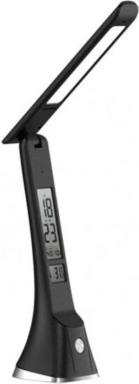 Fabrilamp - Flexo apofilita 5w 400lm schwarz 4000k 28x8x25cm reg.3 Intensitäten digital c/date-time-alarm-temp.