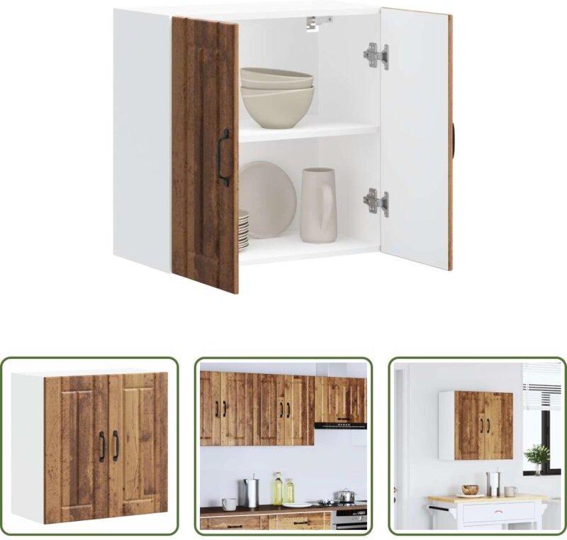 vidaXL Holzwerkstoff - Küchen-Hängeschrank Lucca Altholz-Optik Holzwerkstoff