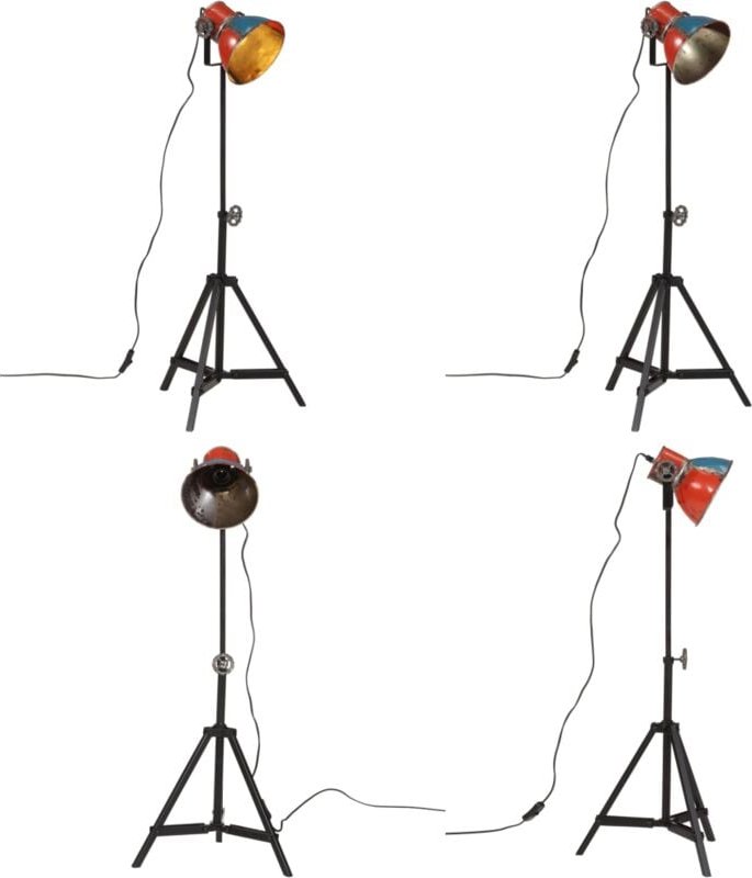 Stehleuchte 25 W Mehrfarbig 35x35x65/95 cm E27 - Industrielampen - Stehlampe - Wohnraumleuchte - Eisenleuchten - Vintage...