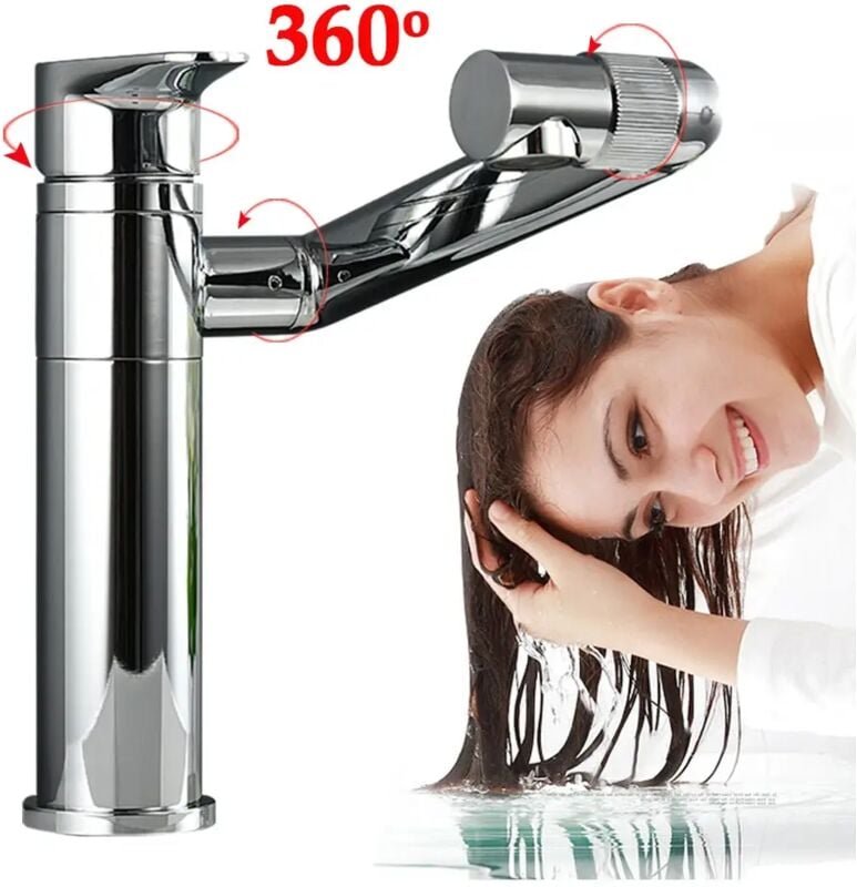 Thumbnail - Gojoy - 360° Drehbar Waschtischarmatur Waschbecken Badarmatur Mischbatterie Wasserhahn