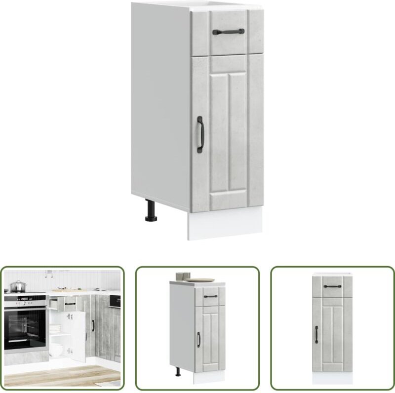 Küchenmöbel - Küchen-Unterschrank Lucca Betongrau Holzwerkstoff