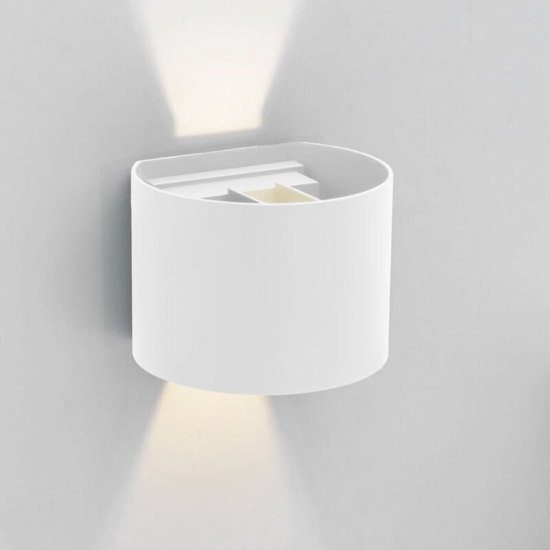 Forlight - Axis Round Außenwandleuchte in ovaler Form mit led in Warmweiß 3000K in Weiß