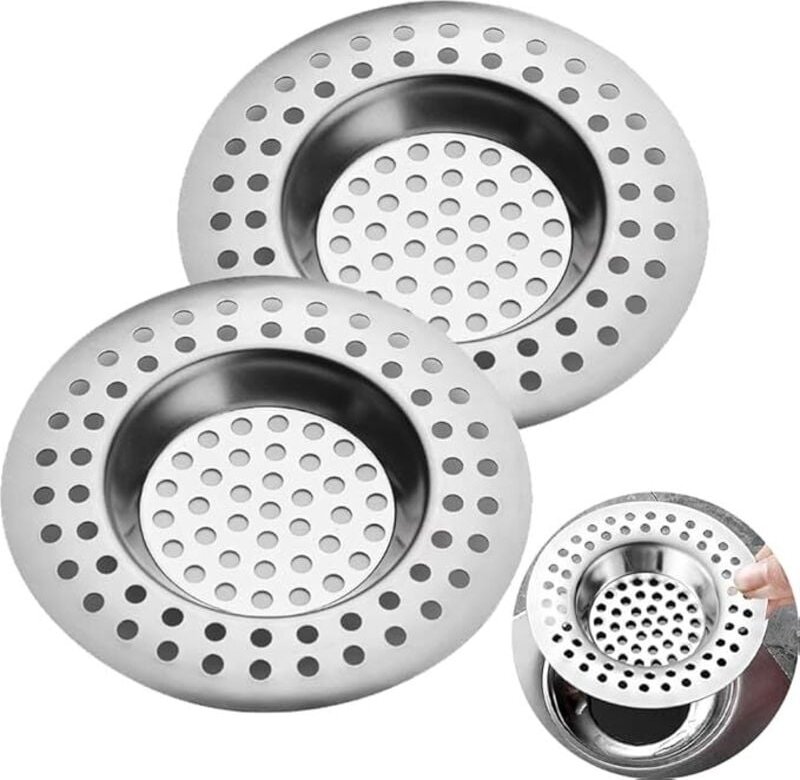 10 Stück Abflusssieb Edelstahl, Abfluss Sieb, Spüle Filter Sieb, Haarsieb Dusche, Waschbecken Sieb, Spülbeckensieb, Abfl...