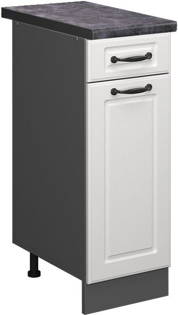 Vicco - Küchenunterschrank R-Line, Weiß Landhaus, 30 cm , ap Anthrazit