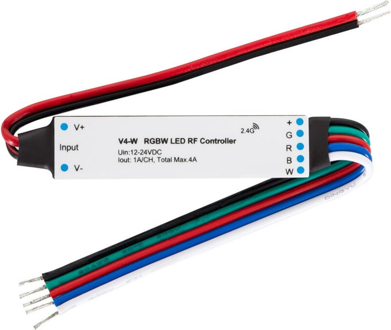 Controller Dimmbar Mini LED-Streifen RGBW 12/24V DC kompatibel mit RF-Fernbedienung RGBW