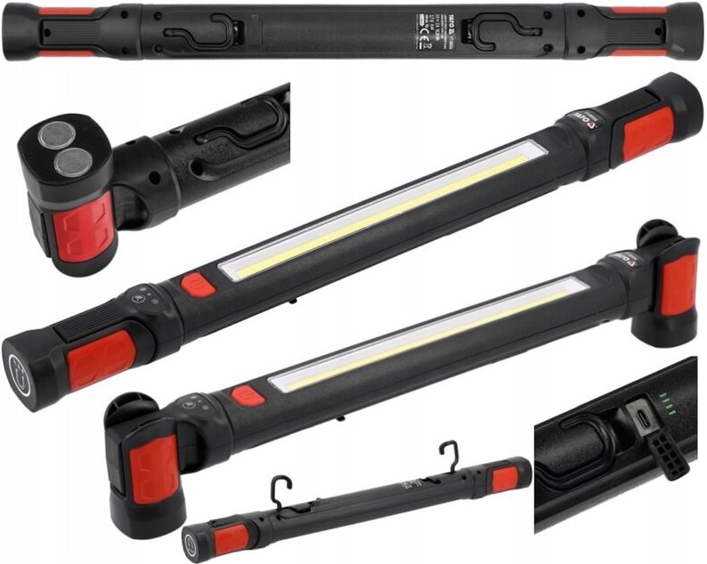 Magnet Akku Arbeitsleuchte, Motorraumleuchte 10W, 1000lm 3,4V / USB, COB LED