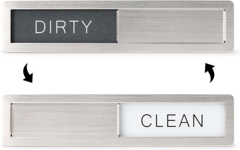 Geschirrspüler-Magnet „Sauber/Schmutzig“, hochwertiger Edelstahl-Magnet für Geschirrspüler, starker Magnet, kratzfest, K...