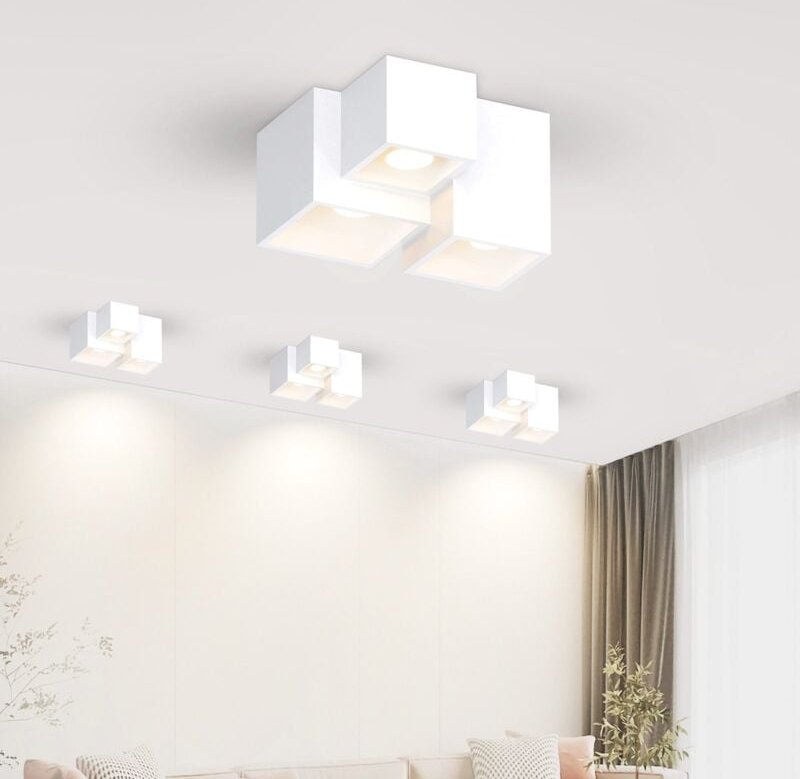 Aufbauspot Weiß Gbly Aufbaustrahler flach: Aufbauleuchte 3 flammig GU10 Deckenleuchte Aufputz Deckenspots eckig Modern k...