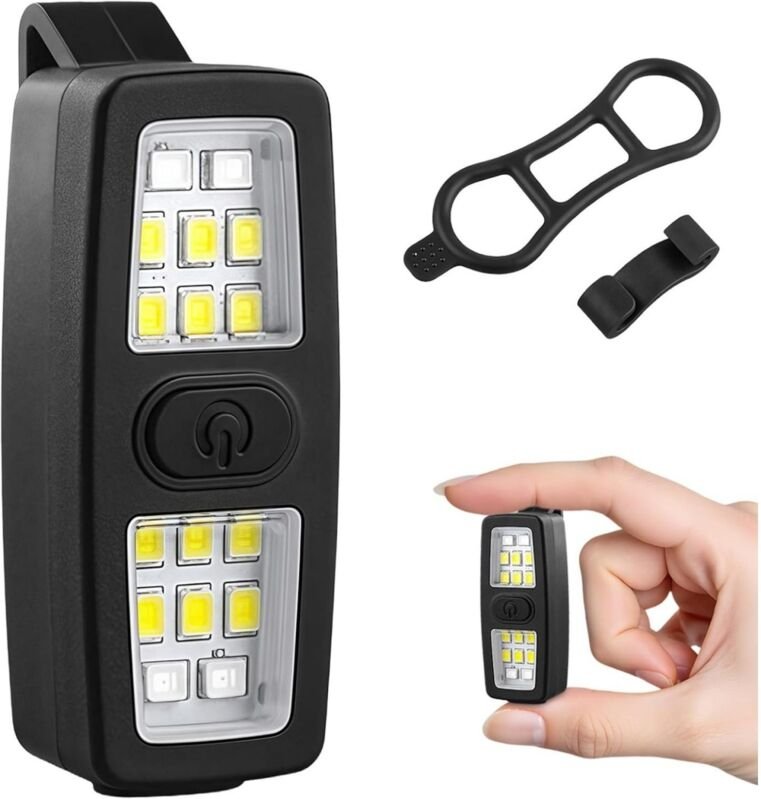 Anstecklampe – LED-Lampe – Lauflicht – Wiederaufladbar – Ideal zum Laufen, Campen und Wandern