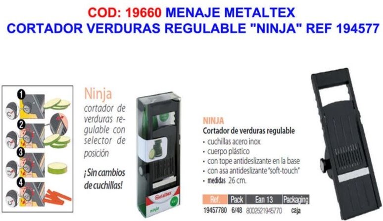 Ninja verstellbarer Gemüseschneider REF194577000 - Metaltex