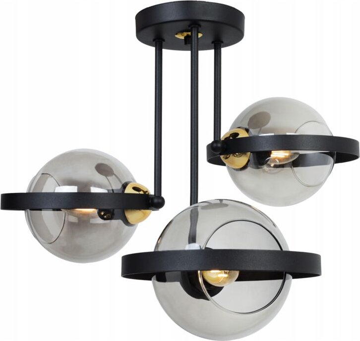 Moderne Glas-Hängelampe Graphitring