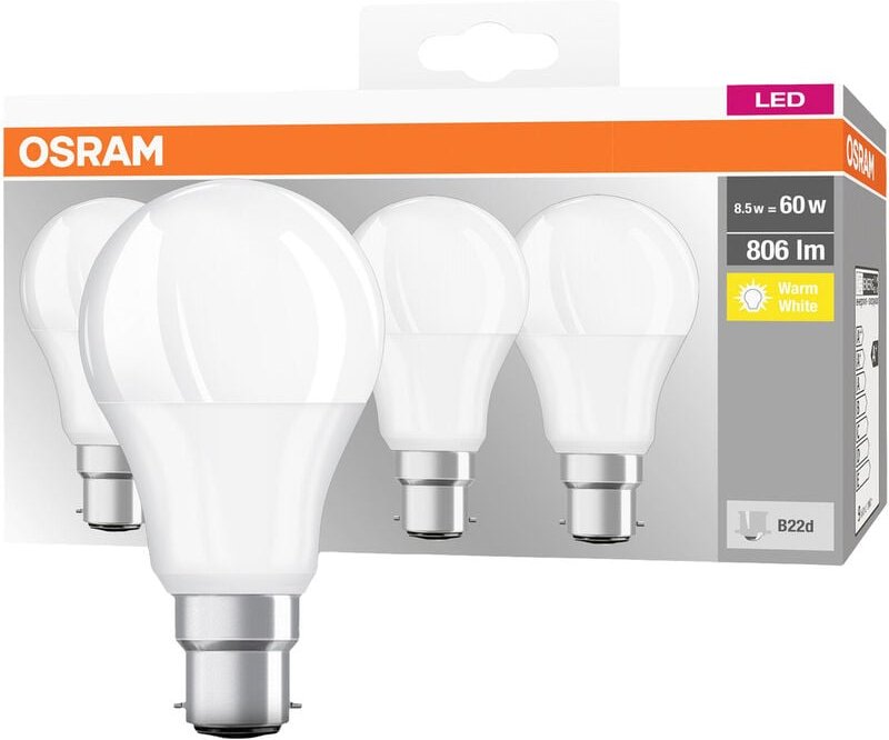 Osram - homelighting 4058075819511 led eek f (a - g) B22d Glühlampenform 8.5 w = 60 w Warmweiß (ø x l)