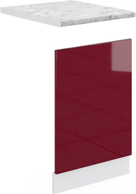 Vicco - Frontblende R-Line, Bordeaux Hochglanz, 45 cm , ap Marmor