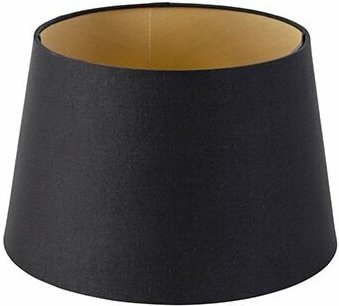 Baumwolllampenschirm schwarz 25/20/16 mit goldenem Interieur