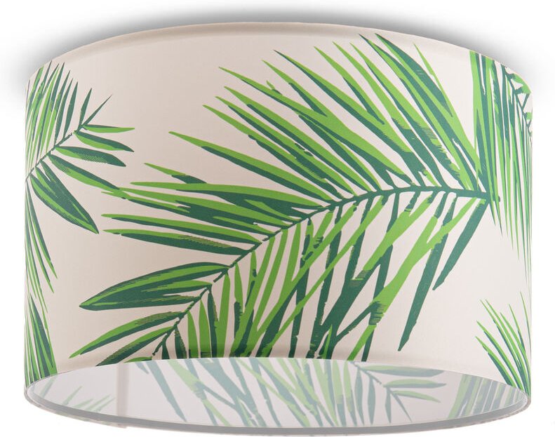 Deckenlampe Wohnzimmer Lampe Esstisch Pendelleuchte Blumen Palmen Deko E27 Design 4 (Ø45,5 cm), Deckenleuchte - Weiß - P...