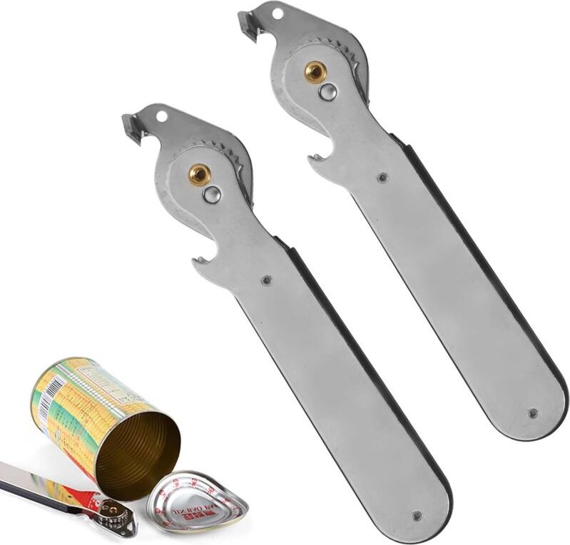 Lntyq Manueller Dosenöffner, manueller Dosenöffner, Edelstahl-Dosenöffner 2-teilig, Dosen- und Dosenöffner, müheloser Do...