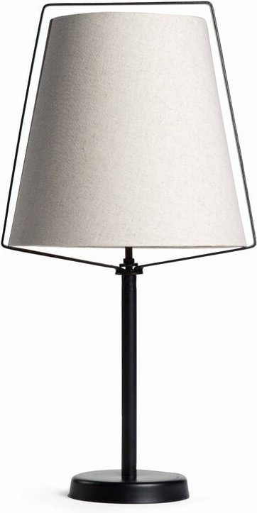 Design-Tischlampe mit Lampenschirm aus Leinen