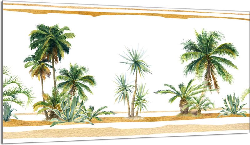 Glas-Herdplattenschutz 90x52 Palmen