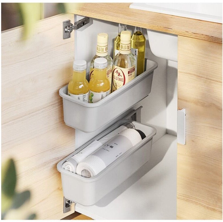 2 Stück Schiebekorb, Schrank-Organizer für Küche, Badezimmer, Schubladen, Schubladen unter Waschbecken, Schränke, Wand-O...