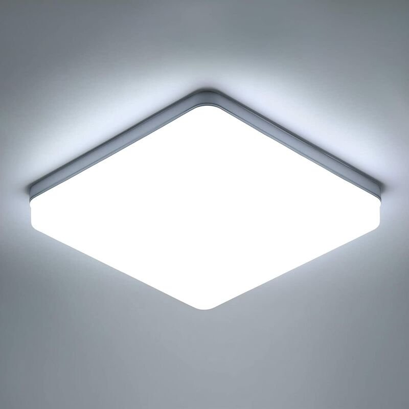 Goeco - LED-Deckenleuchte Quadratisch, LED-Deckenlampe, IP44 LED-Deckenleuchte, Deckenbeleuchtung geeignet für Badezimme...