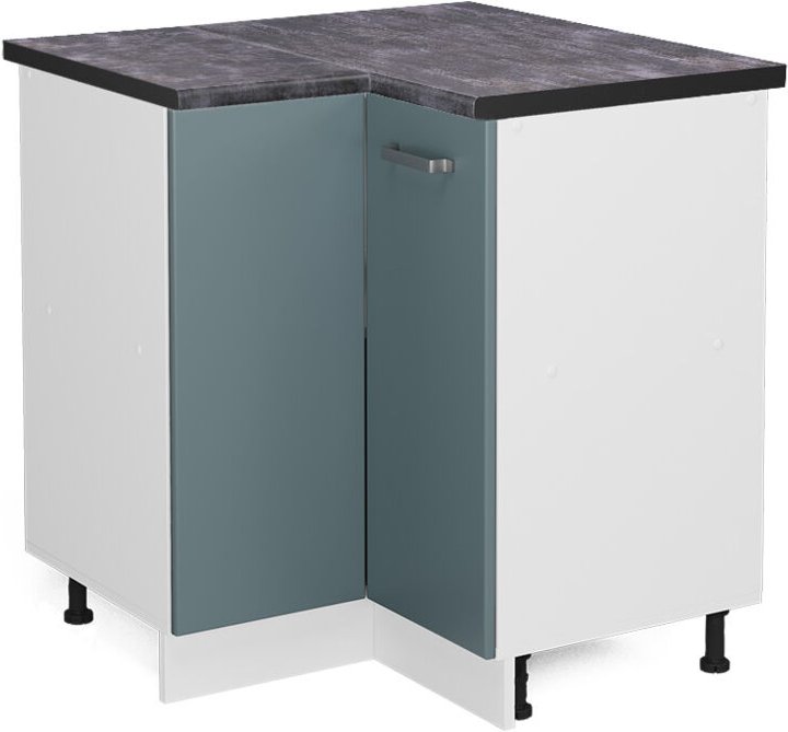 Vicco - Eckunterschrank R-Line, Blau-Grau, 75.6 cm, ap Anthrazit