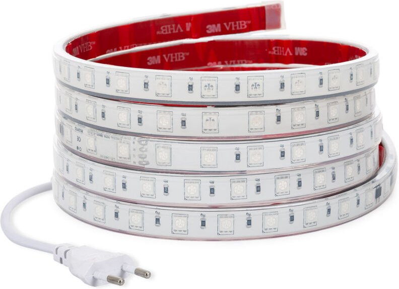 LED-Streifen RGB 220V SMD 60 LED/m 15W/m SILICONE FLEX Breite 12mm Schnitt 100cm IP67 mit Fernbedienung nach Maß 3 m