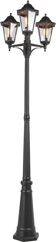 Qazqa - Smarte Outdoor-Laterne schwarz 3-flammig inkl. wlan ST64 - New Orleans