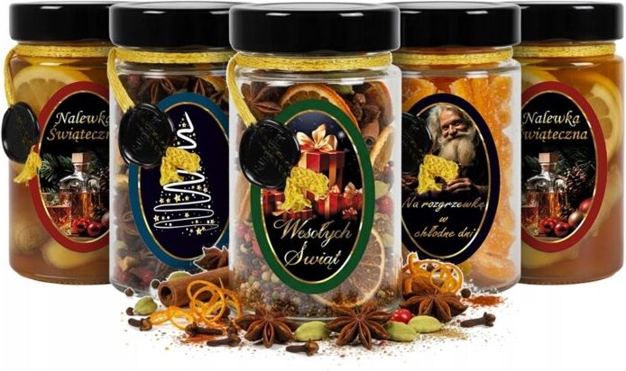 5x ARIA Glas 245ml HANDDEKORIERT GLASGLAS für weihnachtliches SIRUP GESCHENK