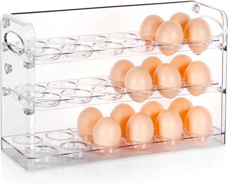 36 Eierbehälter Eierkarton Küchenorganizer für Kühlschrank Zweistufig