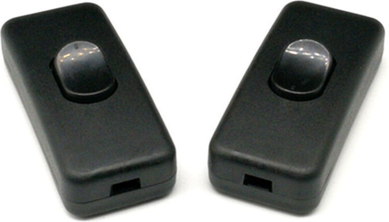 3er-Pack Lampenschalter mit Zwischenkabel, 250 V/2 A, Ersatz für Steh- und Tischlampen. 2-adriger Zwischenschalter (schw...