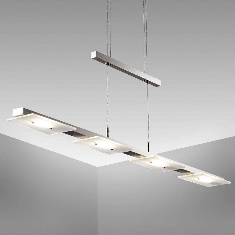 B.k.licht - Hängelampe - 18W, 1600lm, led, höhenverstellbar, , warmweiß, matt-nickel