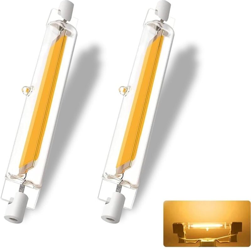 Lntyq - Ampoule R7S led 118mm Dimmable 20w, R7S led 118mm Haute Lumière cob Remplacer Lampe Halogène, Blanc Chaud 3000K,...