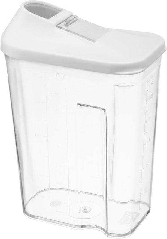 HUGO 1500 ml (1,5 Liter) Futterspender, farblos, mit weißem Deckel