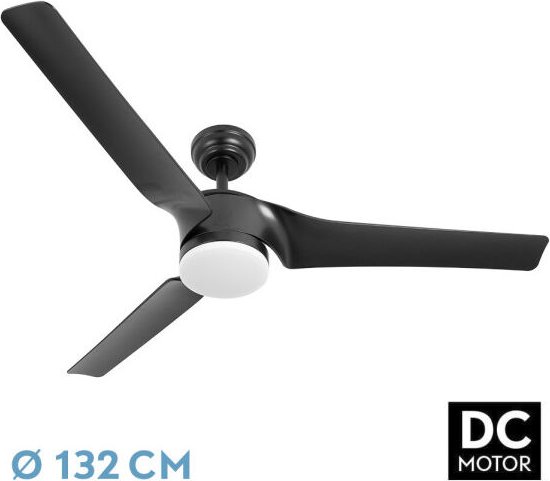 Thumbnail - Lüfter Dc Montijo 24w Schwarz 3stufig 6stufig 132d 2424 Lm 3000-4000-6500k Fernbedienung+Regler Intensität+Timer+Speiche...
