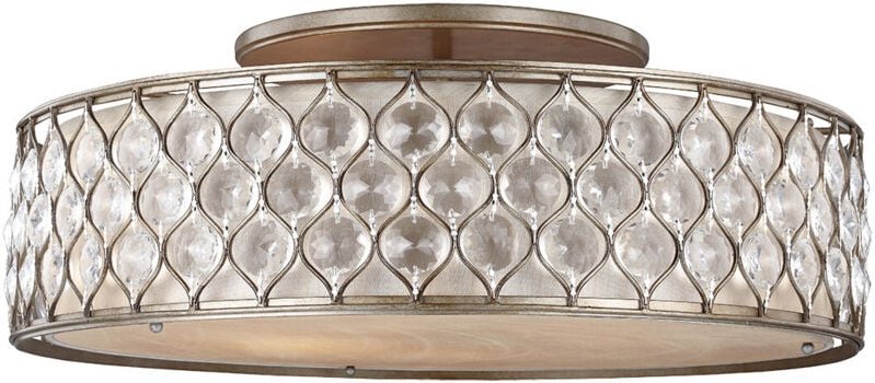 Lucia - 6 Light Flush Light, brüniertes Silber - Elstead