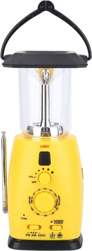 LED-Campinglaterne, wiederaufladbare Solarlaterne, Handkurbel-Taschenlampe mit AM/FM-Radio für Camping, Sturm, Stromausf...