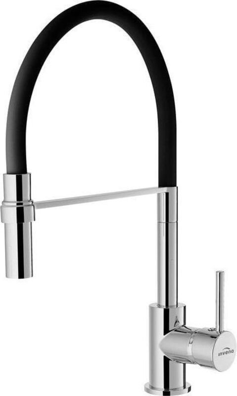 Invena Moderner Schwarz Küchenmischer mit schwenkbarem Auslauf