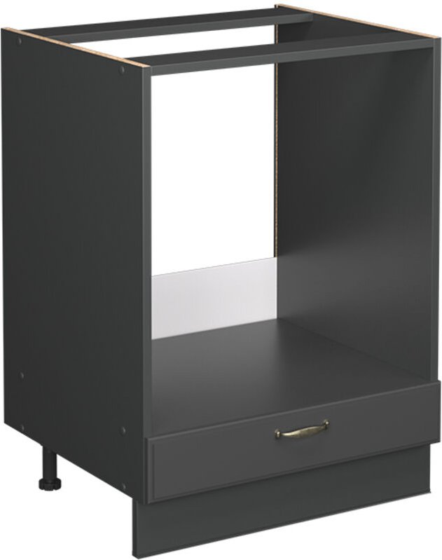 Herdumbauschrank Fame-Line, Anthrazit-Gold Landhaus, 60 cm ohne Arbeitsplatte, Vicco