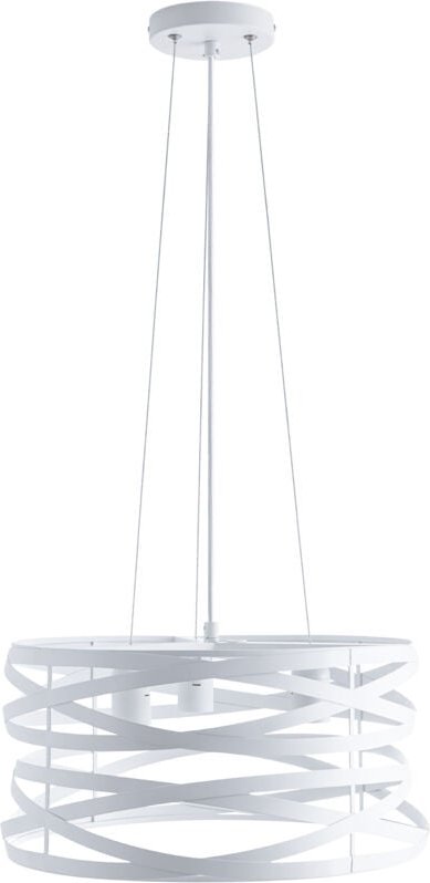 Pendelleuchte Hängelampe Esszimmer Esstischlampe Metall Korb Ø40cm 3 Flammig ohne Leuchtmittel, Weiß - Paco Home