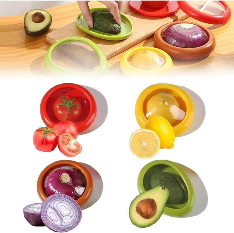 Set mit 4 Silikon-Obstaufbewahrungsbehältern, antioxidativ, für den Kühlschrank