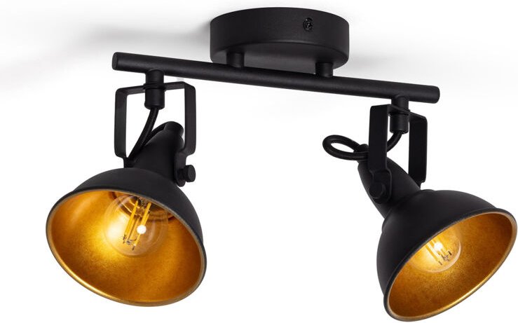 Ledkia - Deckenleuchte Ausrichtbar Aluminium 2 Strahler Schwarz Emer Schwarz