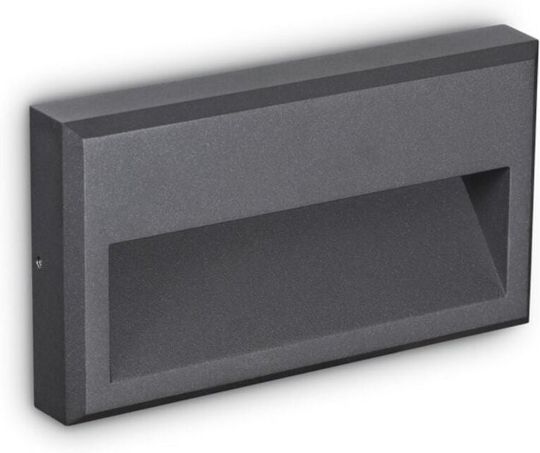 Ideal Lux - LED-Außenwandleuchte, rechteckig, Anthrazit, IP65, 3000K