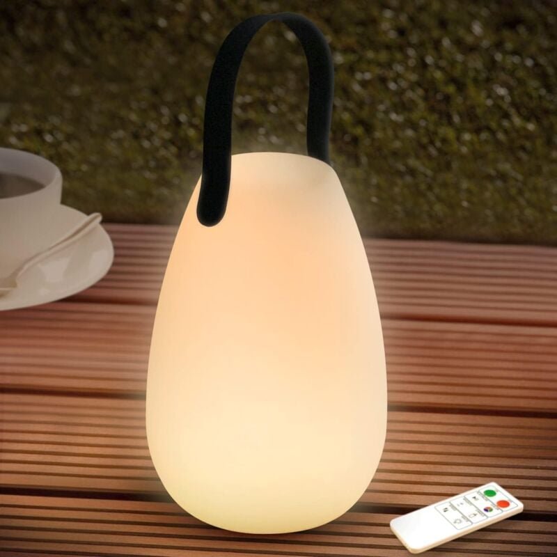 Wiederaufladbare Tischlampe für den Außenbereich, led, 8 Farben, dimmbare kabellose Tischlampe mit Fernbedienung, 4 Dimm...
