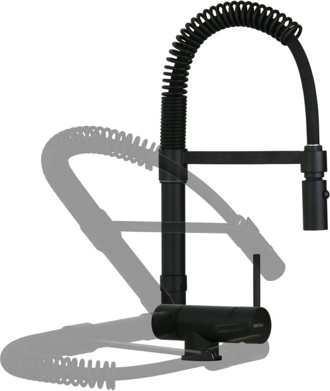 Mattschwarzer Unterfenstermischer mit Modell und Zweistrahlbrause Gattoni 0285/PCNO matt-schwarz