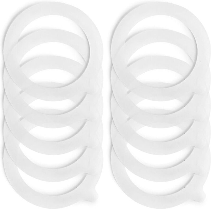 Einmachgläser mit Gummidichtung (10er-Packung) - 70 x 95 mm (weiß)