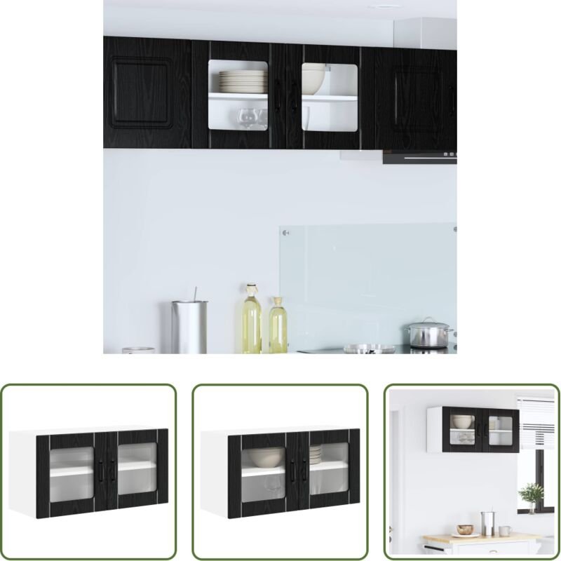 Küchenschrank Schwarz - Küchenschrank Schwarz Eichen-Optik 80 x 31 x 40 cm