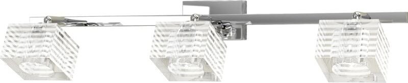 Toplight Metropolitan 3-flammige Wandleuchte mit G9-Fassung, Chromstruktur und bearbeitetem Glas, modernes Design 55x10x...
