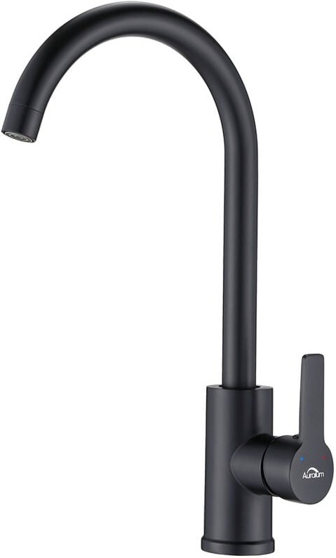 Lonheo Max - Auralum Wasserhahn Küche Schwarz, 360° Schwenkbar Küchenarmatur, Einhebel Mischbatterie für Waschbecken Küc...