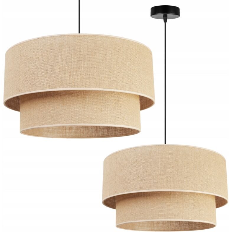 Hängelampe, Deckenleuchter, Lampenschirm 45cm, Jute